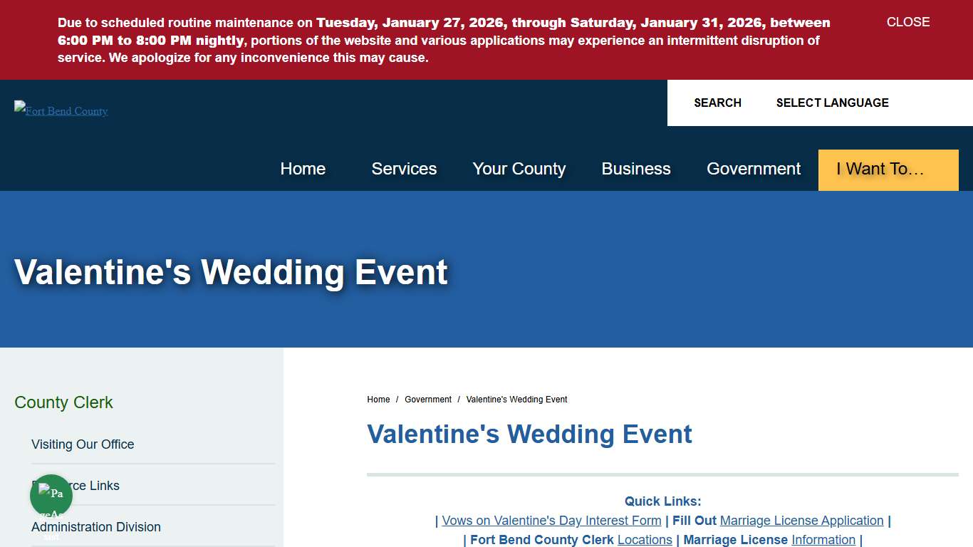 Valentine's Wedding Event Fort Bend County